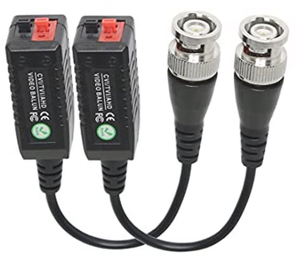 YACSEJAO Video Balun HD-CVI TVI AHD Passieve Connector BNC Video Balun Transceiver Kabel voor 720P 1080P CCTV Beveiliging DVR Surveillance Camera Systeem-1 Paar