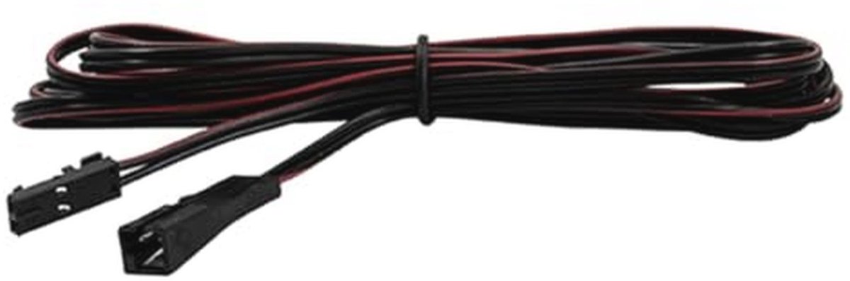 LED MINI AMP stekker verlengkabel 1,80m met stekker en bus zwart