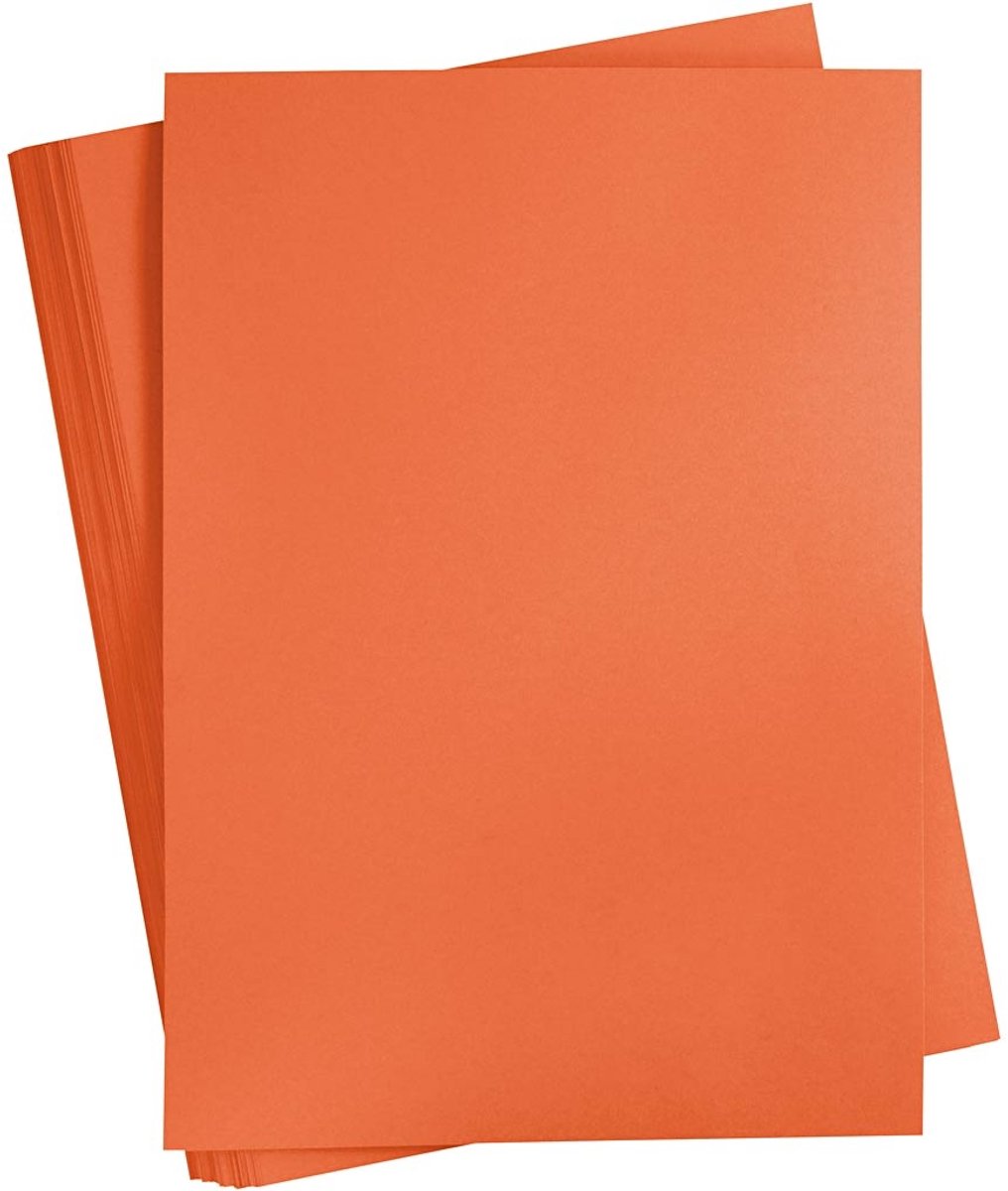 Oranje Karton 180 Grams - Oranje A2 Karton - Hobbykarton - Stevig Oranje Papier - A2 Oranje Papier 180 grams - Knutselpapier Knutselkarton - Mandarijn - 42 x 60 cm - A2 - 100 Vellen