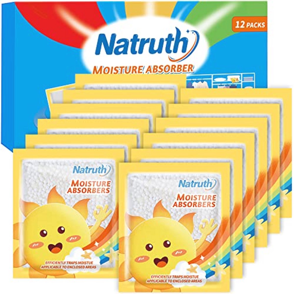 12-PACK Vochtabsorberende Tassen voor Kledingkasten - Ontvochtiger voor Kleine Ruimtes - V