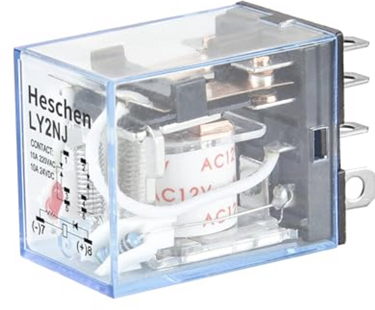 Relais voor Algemene Doeleinden - 12 VAC, 10 A, DPDT met LED-Display