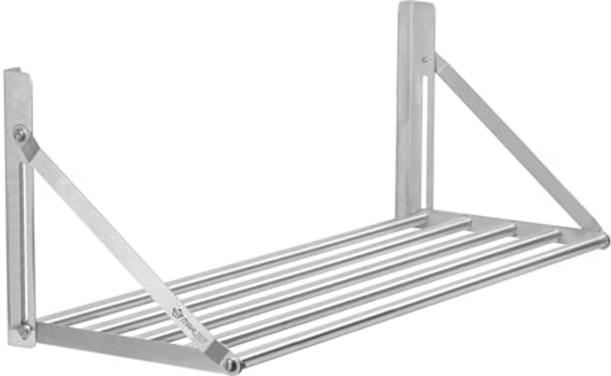 Roestvrijstalen wandrek 100 x 30 cm - Inklapbaar design voor keuken en horeca