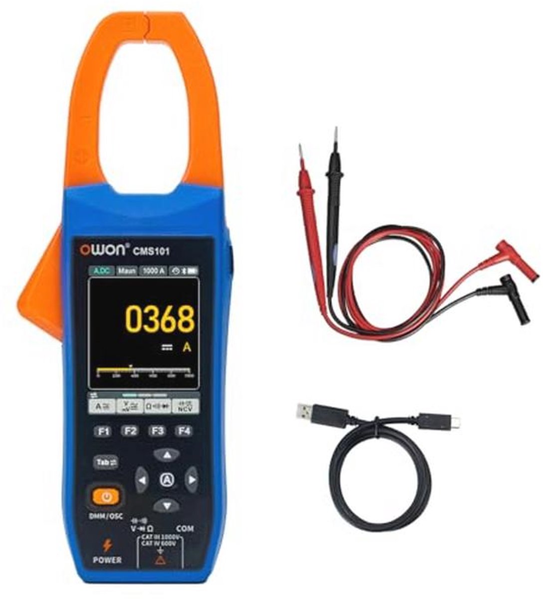 Digitale Tangmeter met 2,8 Inch IPS-LCD-Scherm – 3-in-1 AC/DC Oscilloscoopfunctie – 20.000 Counts True RMS Auto-range Stroommeter met Bluetooth