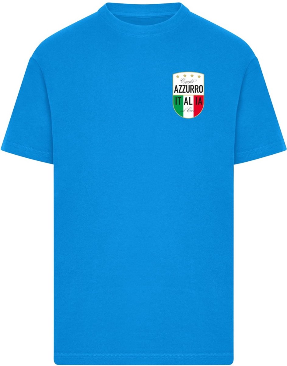 Mister Tee Azurro Italia Crest Heren Tshirt 3XL Blauw