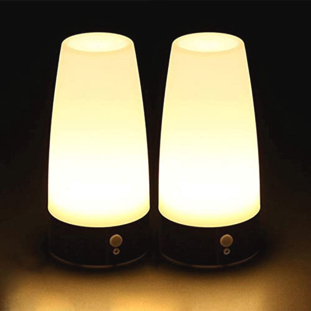 Draadloze LED Nachtlamp met Bewegingssensor - 2 Stuks Vierkante Bedlampjes voor Slaapkamer en Badkamer