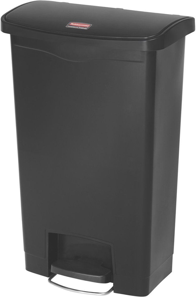 Afvalbak Slim Jim 'Step on' Front step kunststof 30ltr Zwart
