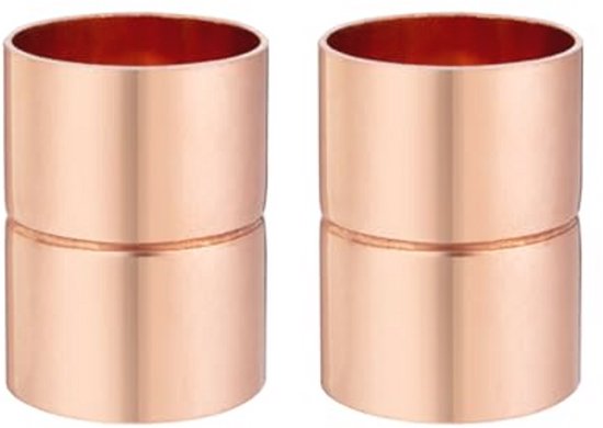4-delige Koperen Buisverbindingsset – 3/8″ En 1/4″, Wartelmoer En Klemring, Voor Airconditioning En Koeling