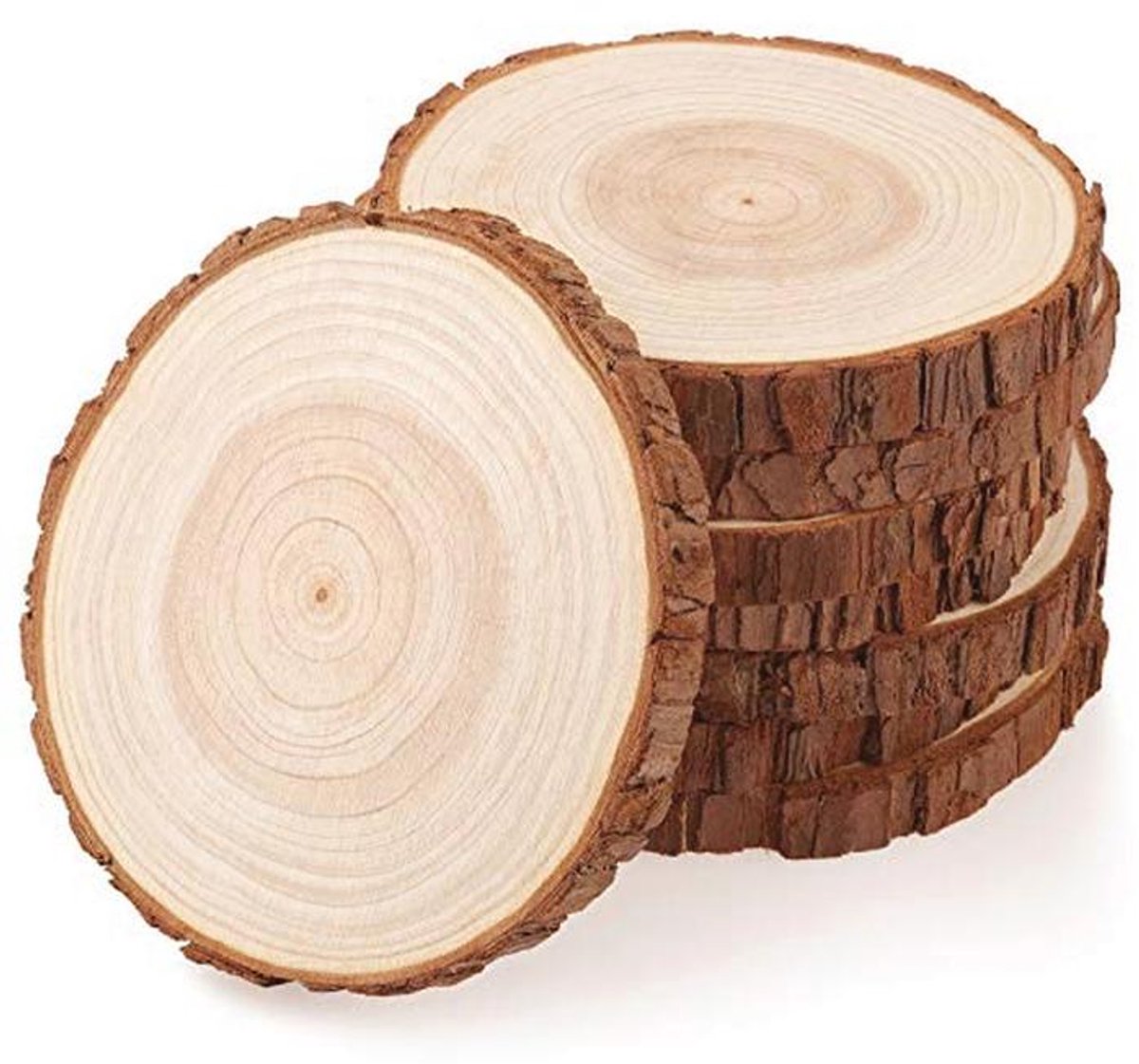 Natuurlijke Onvoltooide Houten Cirkels voor DIY Ambachten - 8 Stuks van 13-14 cm