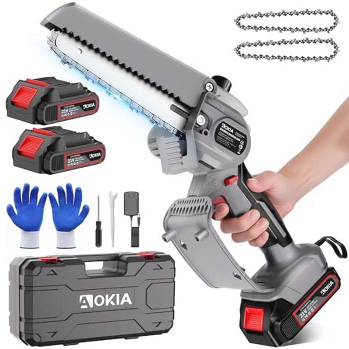 Draadloze Mini Kettingzaag 6 Inch - Ideaal voor Boomtakken Trimmen en Snijden
