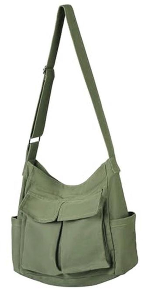 Casual Vintage Tote Bag - Stijlvolle Canvas Crossbody Tas voor Dames