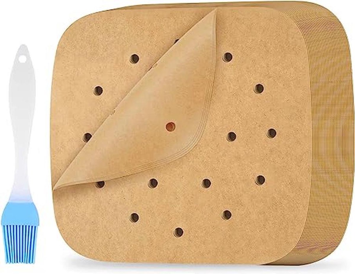 Geperforeerd Bakpapier voor Airfryer - 200 Stuks - 20 cm - Geschikt voor Oven en Magnetron