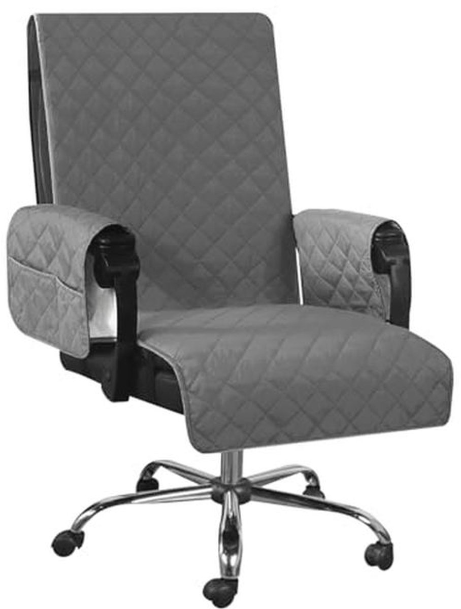 Antislip Stoelbeschermer voor Relaxstoelen en Fauteuils - Dubbel met Armleuningbeschermer (Grijs)