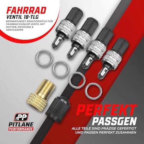 Fietsventiel Reparatieset - 20-delig met Reserveventielen, Afdichtingen en Presta/Schrader Adapter — afbeelding 4