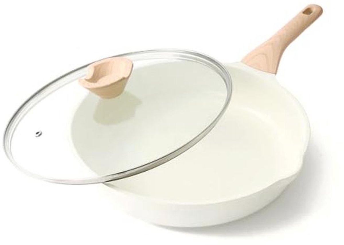 32cm Inductie Keramische Koekenpan met Deksel - Gezond, Antikleef en Vrij van PFOA en PFAS