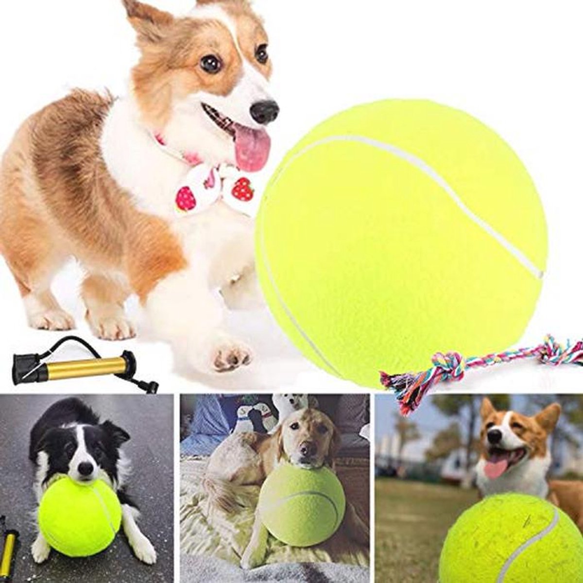 Grote Tennisbal voor Honden - Speelgoedset voor Buiten