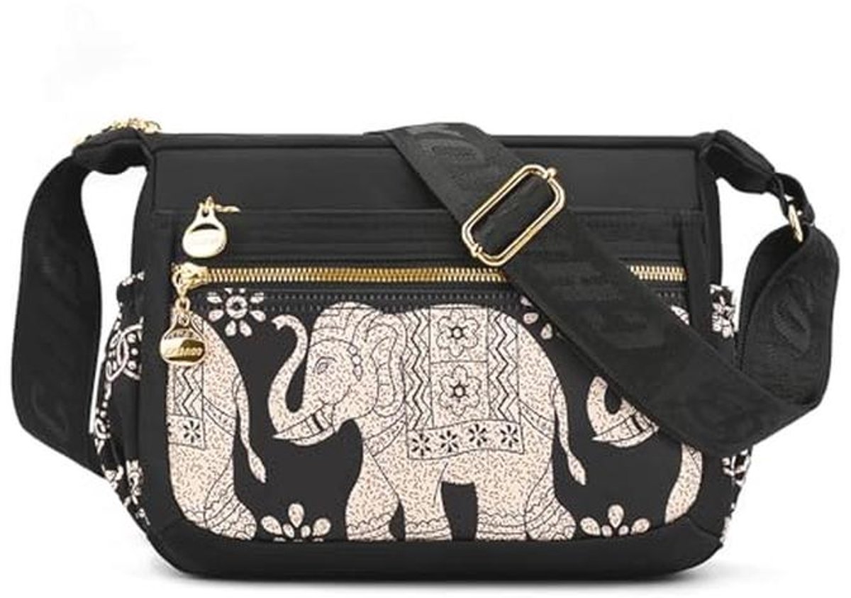 Grote Kleurrijke Schoudertas Dames - Lichtgewicht Nylon Crossbody Tas met Meerdere Zakken