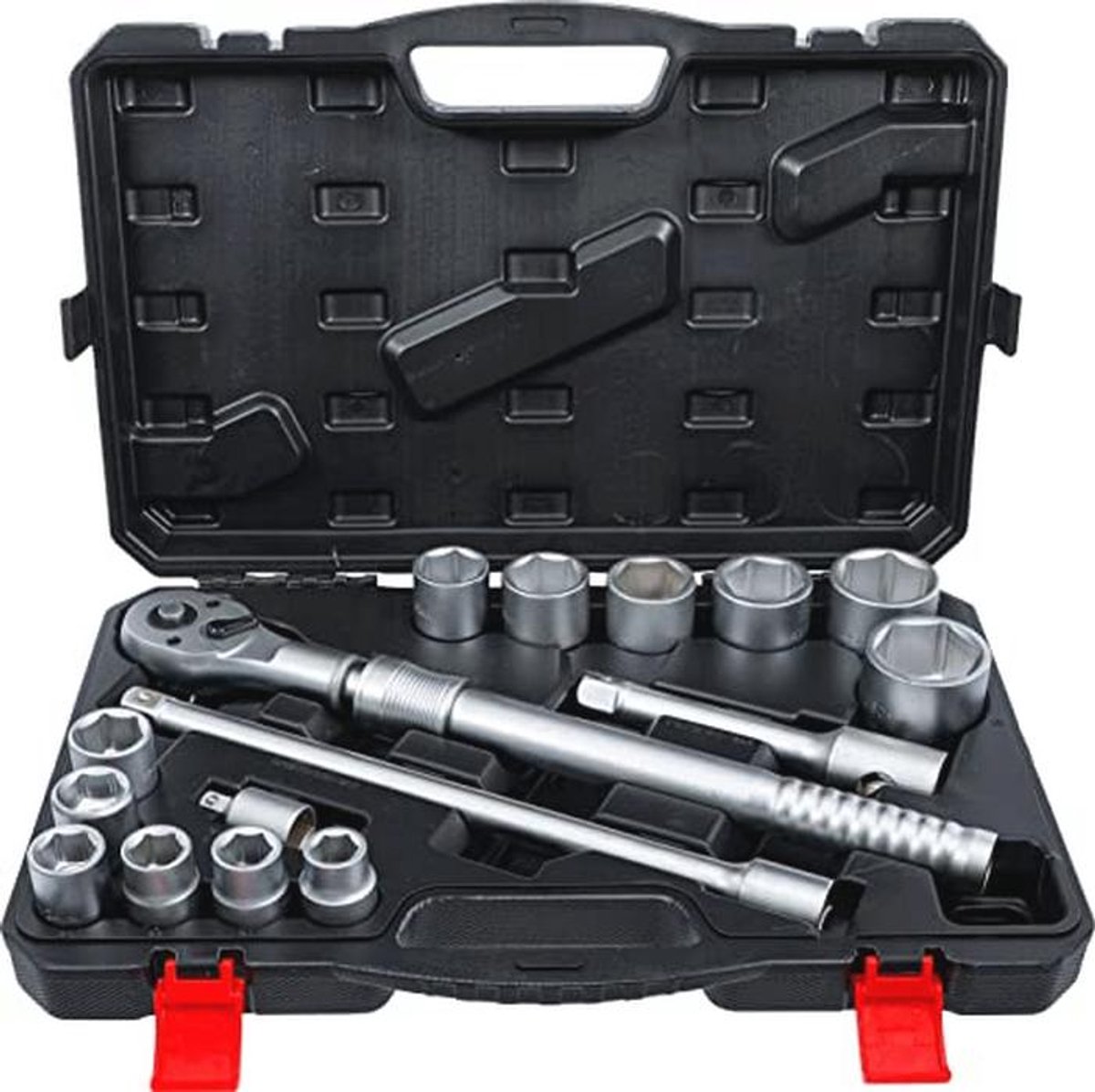 Dopsleutelset met Omschakelratel en Uittrekbare Schacht - 20 mm (3/4 inch) - 16-delig