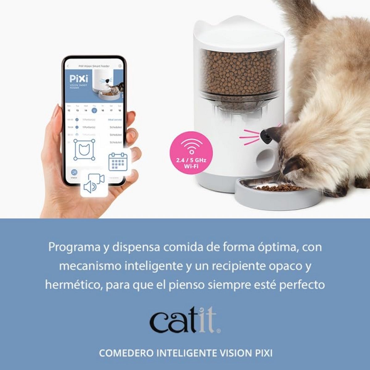 Slimme Catit Pixi Vision Feeder Kattenvoeder Automaat met - afbeelding 3