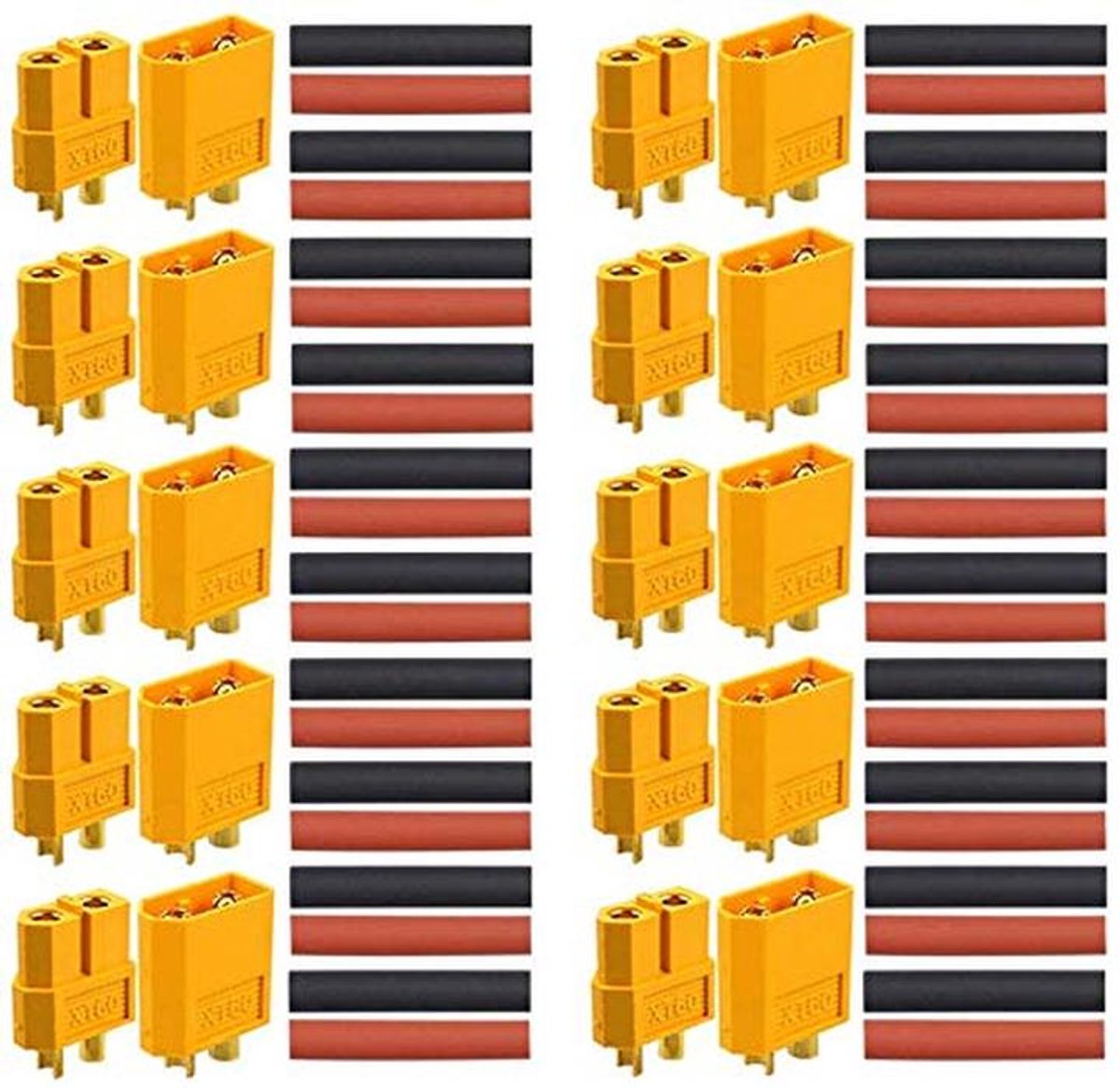 Hoogstroom XT-60 Connectoren voor RC Lipo-accu - 20 Stuks (10 Paar)