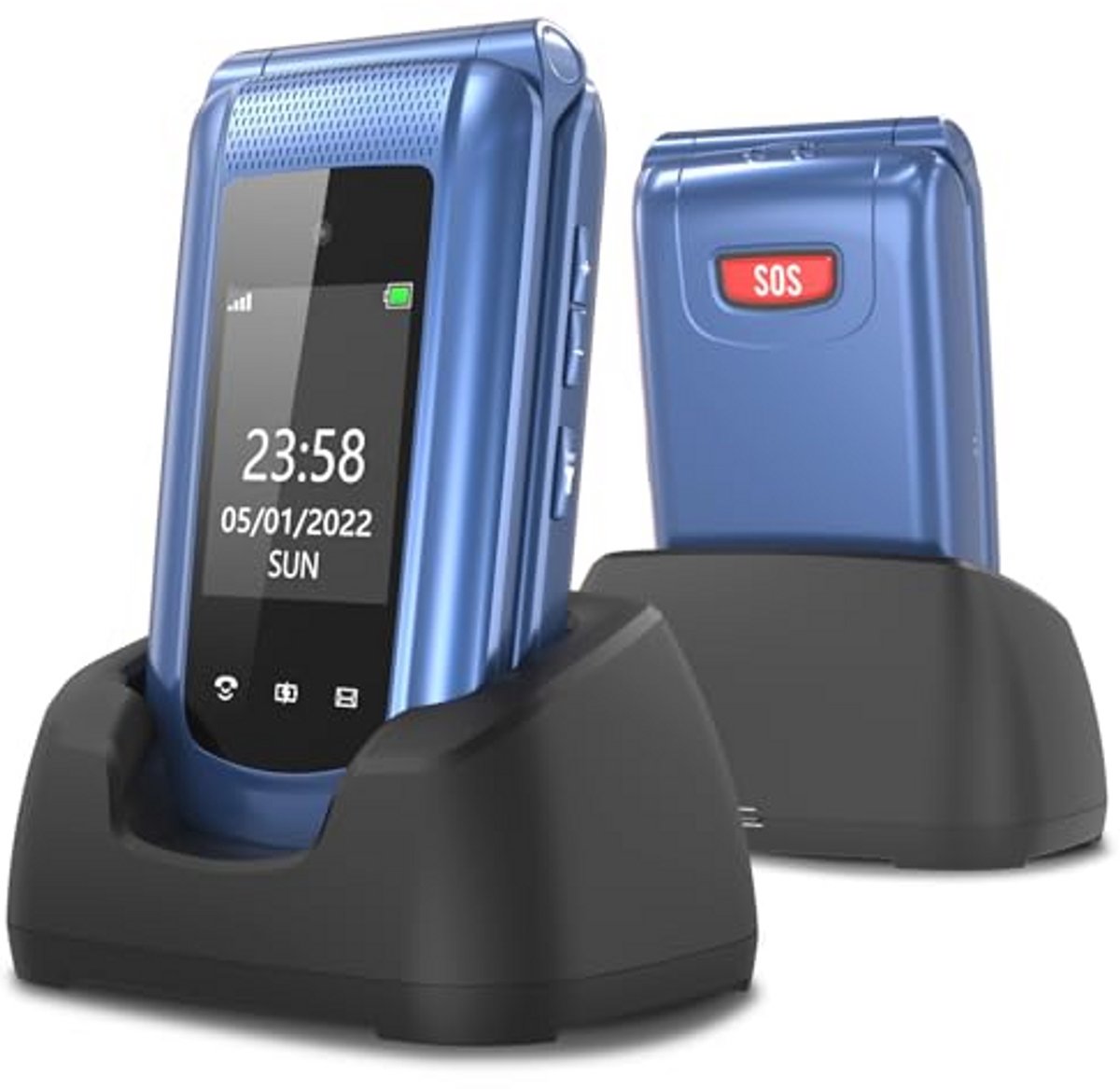 Seniorenmobiele Telefoon met Grote Toetsen en Dual Display