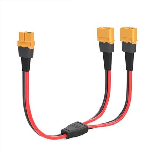 Deans T Parallel Y Splitter Connecteur de Batterie 12AWG Câble Double Extension Y Splitter Mâle vers 2 Femelles pour RC Quadcopte Multirotors RC LiPo