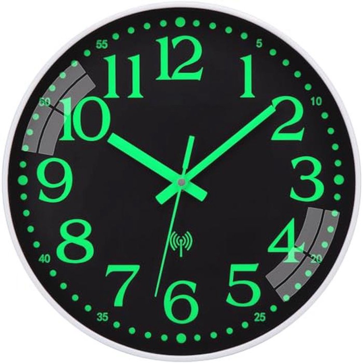 Wandklok 30 cm Met Radio en Nachtlampje - Geruisloos en Eenvoudig Af Te Lezen voor Thuis