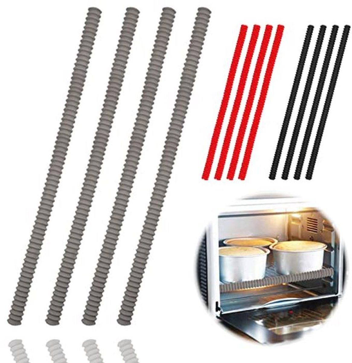 Hittebestendige Oven Rekbeschermers - 4 Stuks Silicone Deksel voor Ovenrek van 14 Inch