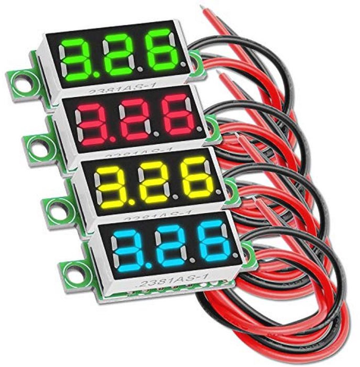Mini Digitaal Voltmeter 0.28 Inch met 7 Segmenten Display 2.5V - 30V, Spanning Metingsmodule voor Arduino