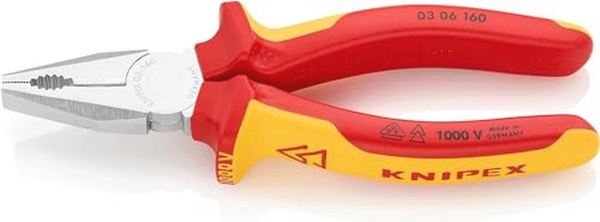 Isolerende Kombitang 160 mm - VDE-getest met Multi-component Handgrepen