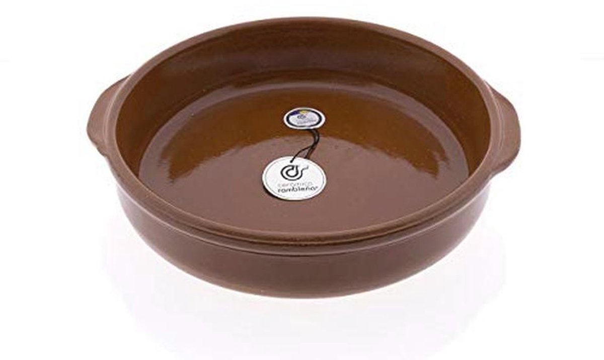 Traditionele keramische braadpan van chamotte - Ovenschaal 19 cm