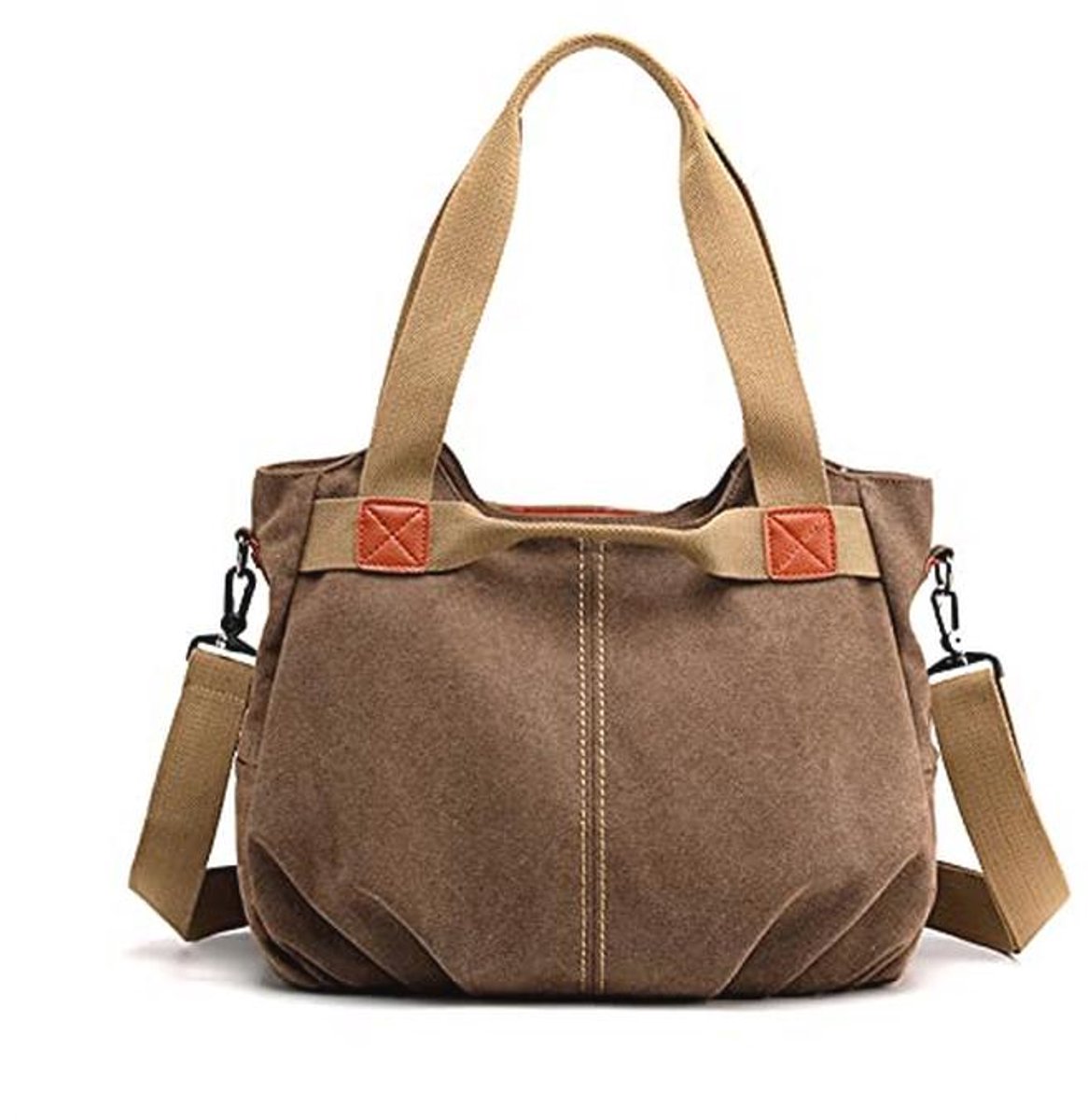 Vintage Canvas Schoudertas Dames - Grote Capaciteit Handtas voor Reizen, Winkelen en Dagelijks Gebruik