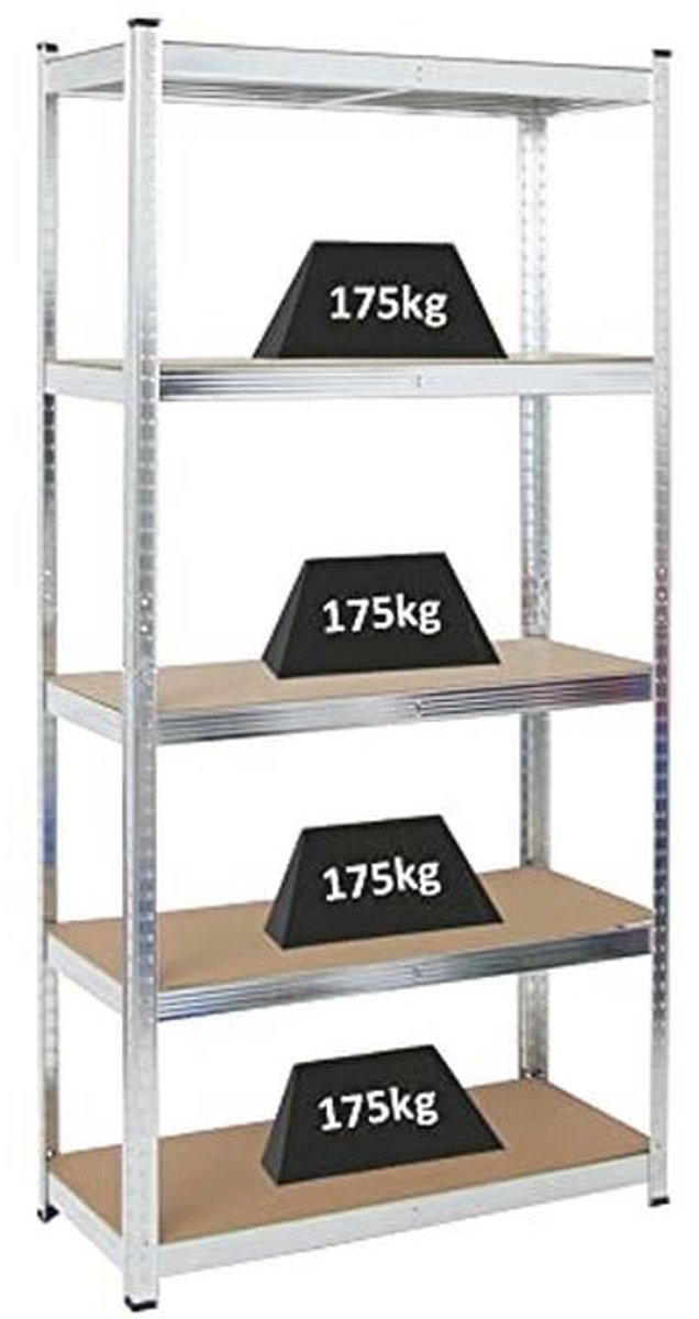 Verstelbaar Rek voor Zware Lasten - 875 kg Capaciteit - Ideaal voor Garage en Werkplaats