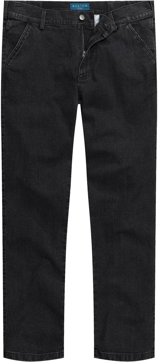 Boston Park - Heren - Jeans traveller-band platte voorkant regular fit - Zwart - Maat 26