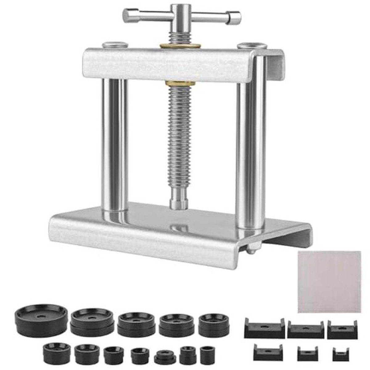 Horlogepersset voor reparatie en batterijwissel met 18 vormpjes