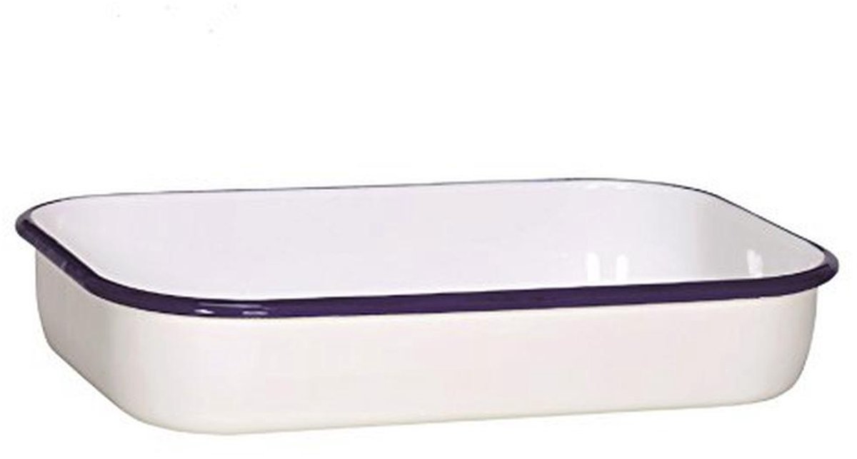 Braad- en lasagnevorm 36 cm met blauwe rand