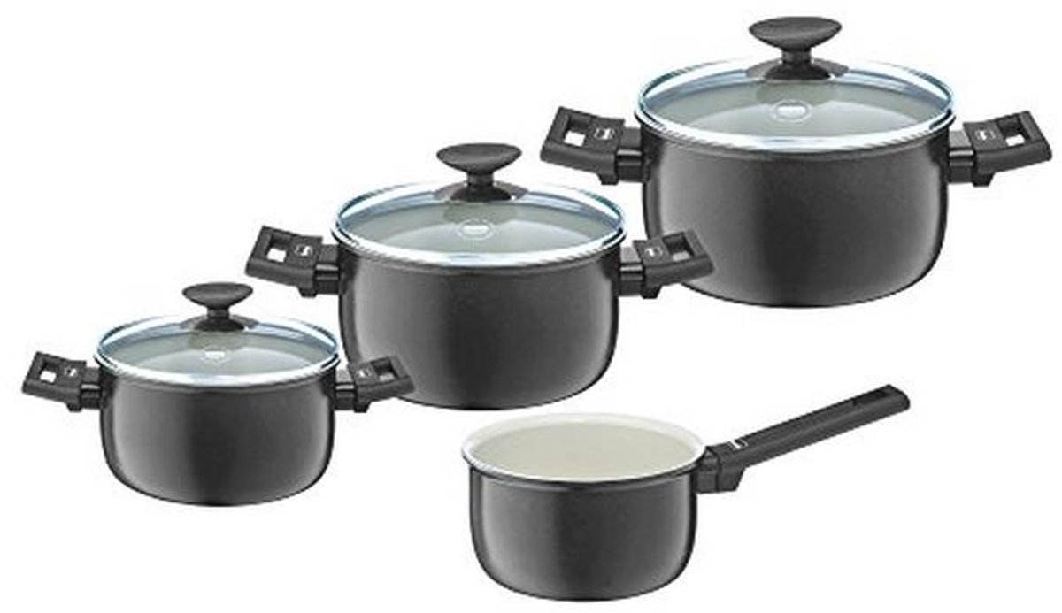 4-delige Kookpannenset Keramisch Geleid Aluminium 16-24 cm