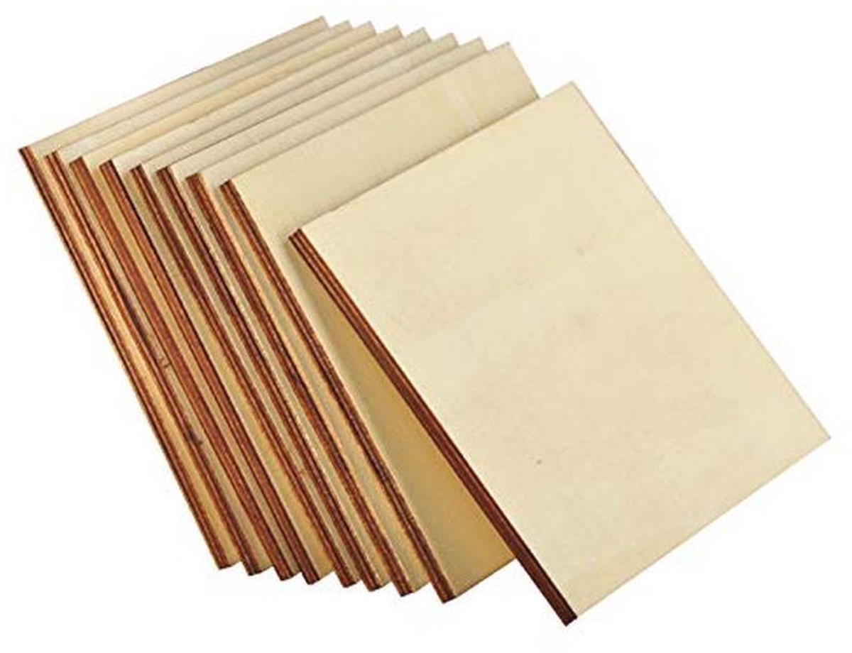 26 Stuks Dikke Vierkante Houten Platen 15x15 cm voor DIY en Handwerk