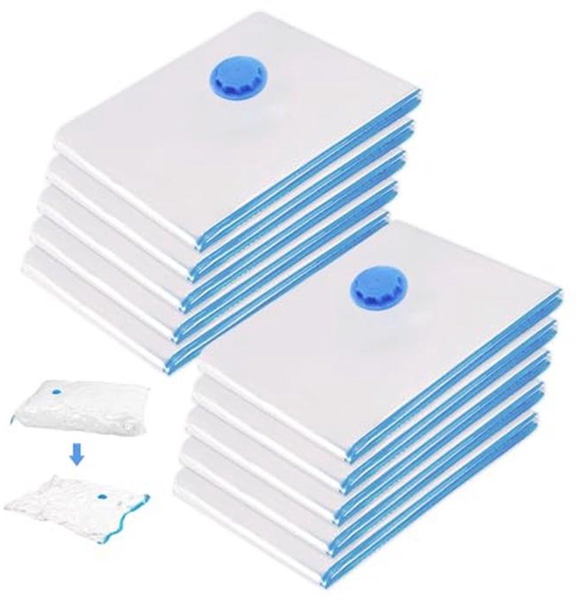 Vacuümzakken 10 stuks voor reiskleding - Ruimtebesparend en herbruikbaar 30 x 40 cm