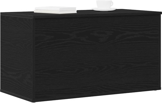 vidaXL - Opbergbox - Zwart - Chêne - Bois traité - 84 x 42 x 46 cm - Coffre de rangement