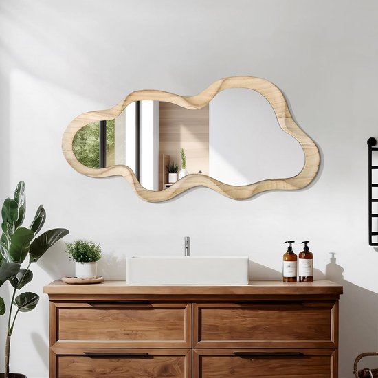 Ronde spiegel met roségouden metalen frame HD wandspiegel van glas 50 cm voor