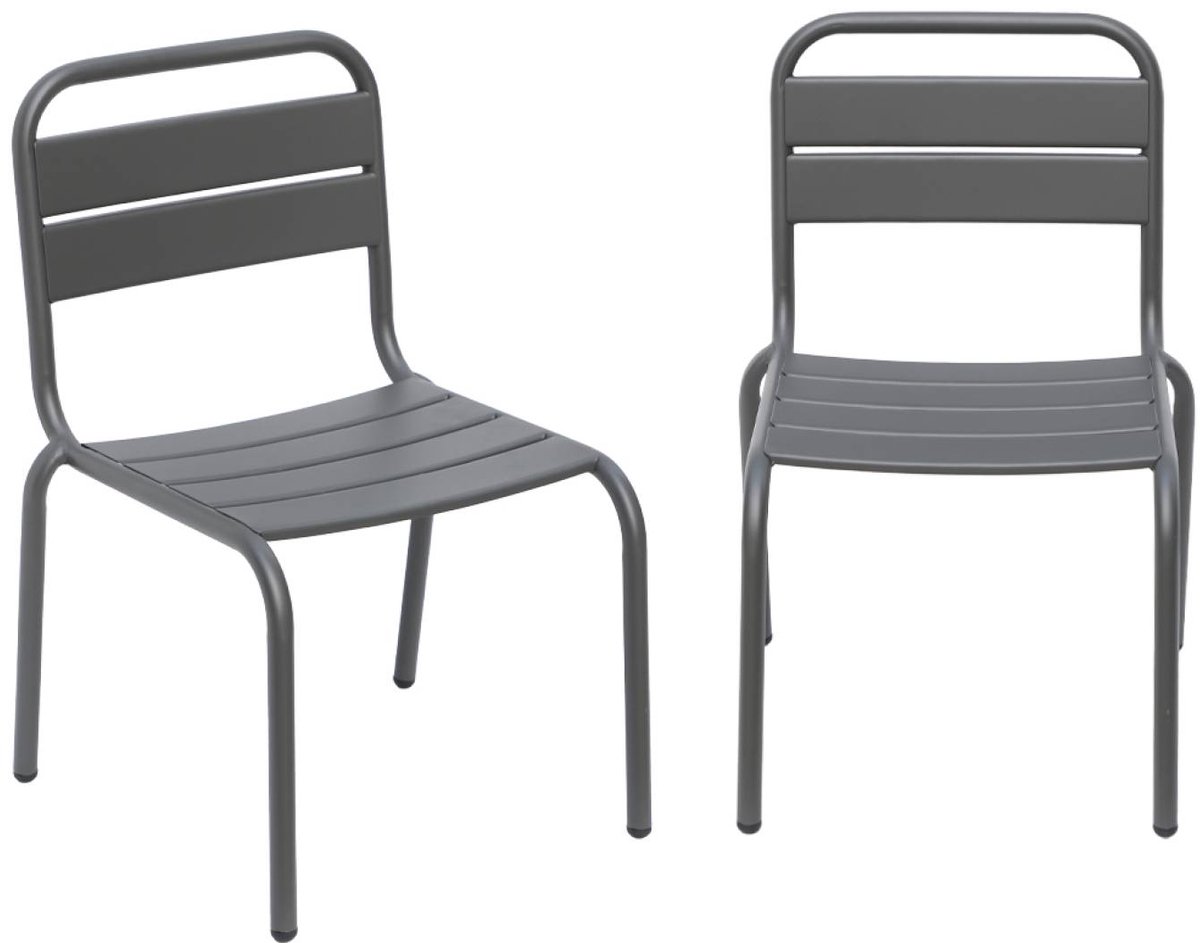 sweeek - Set van 2 metalen kinderstoelen
