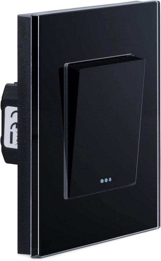 DELPHI Wisselschakelaar – Inbouw, 250V~ 10A, Zilvergrijs, 55x55 Mm Inzetstuk, Universeel Frame, Kinderveilig, Schroefloze Montage, Voor Woning En Kantoor