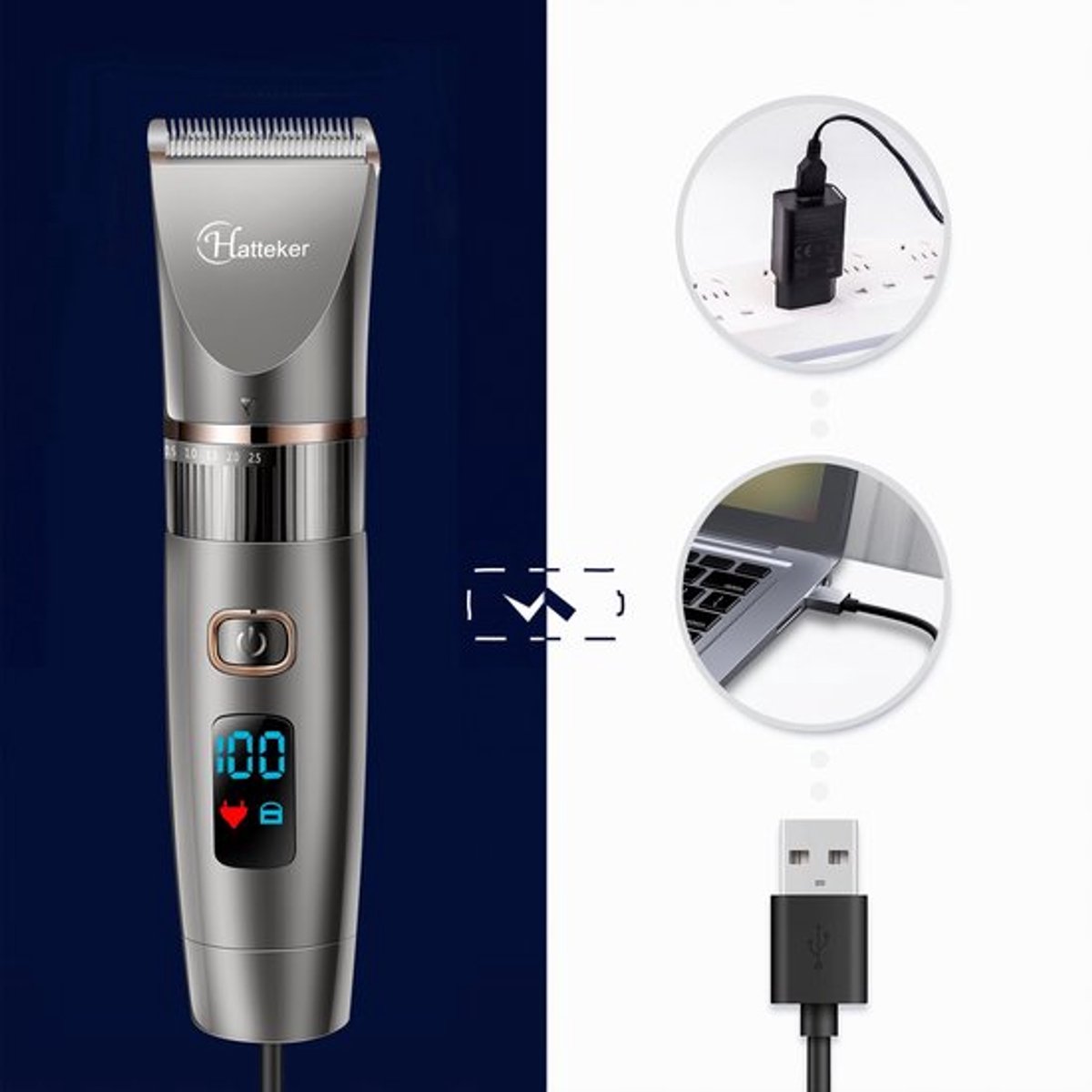 HATTEKER Tondeuse voor Mannen - Baardtrimmer thumbnail 4
