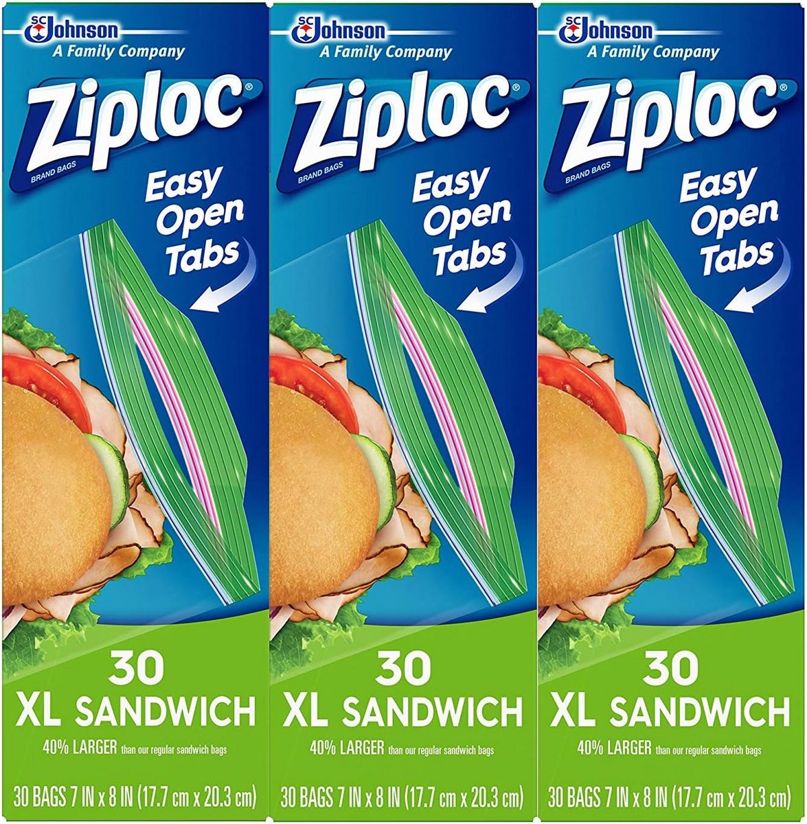 Extra Grote Sandwich Zakjes XL (90 stuks) - Herbruikbare Opslagzakjes voor Broodjes