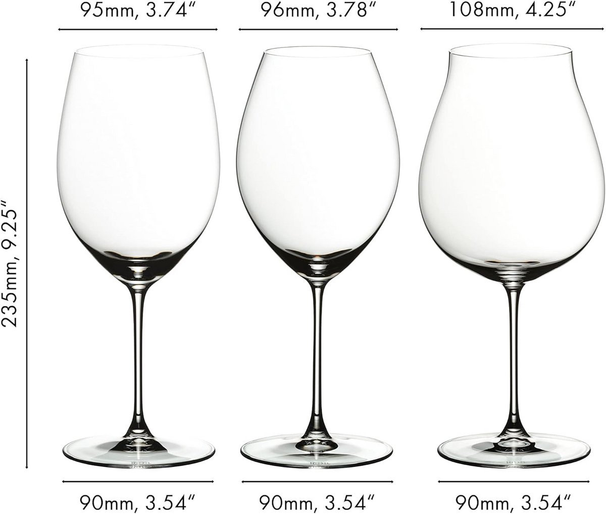 Set van 3 Kristallen Wijnglazen voor Optimale Wijnbeleving