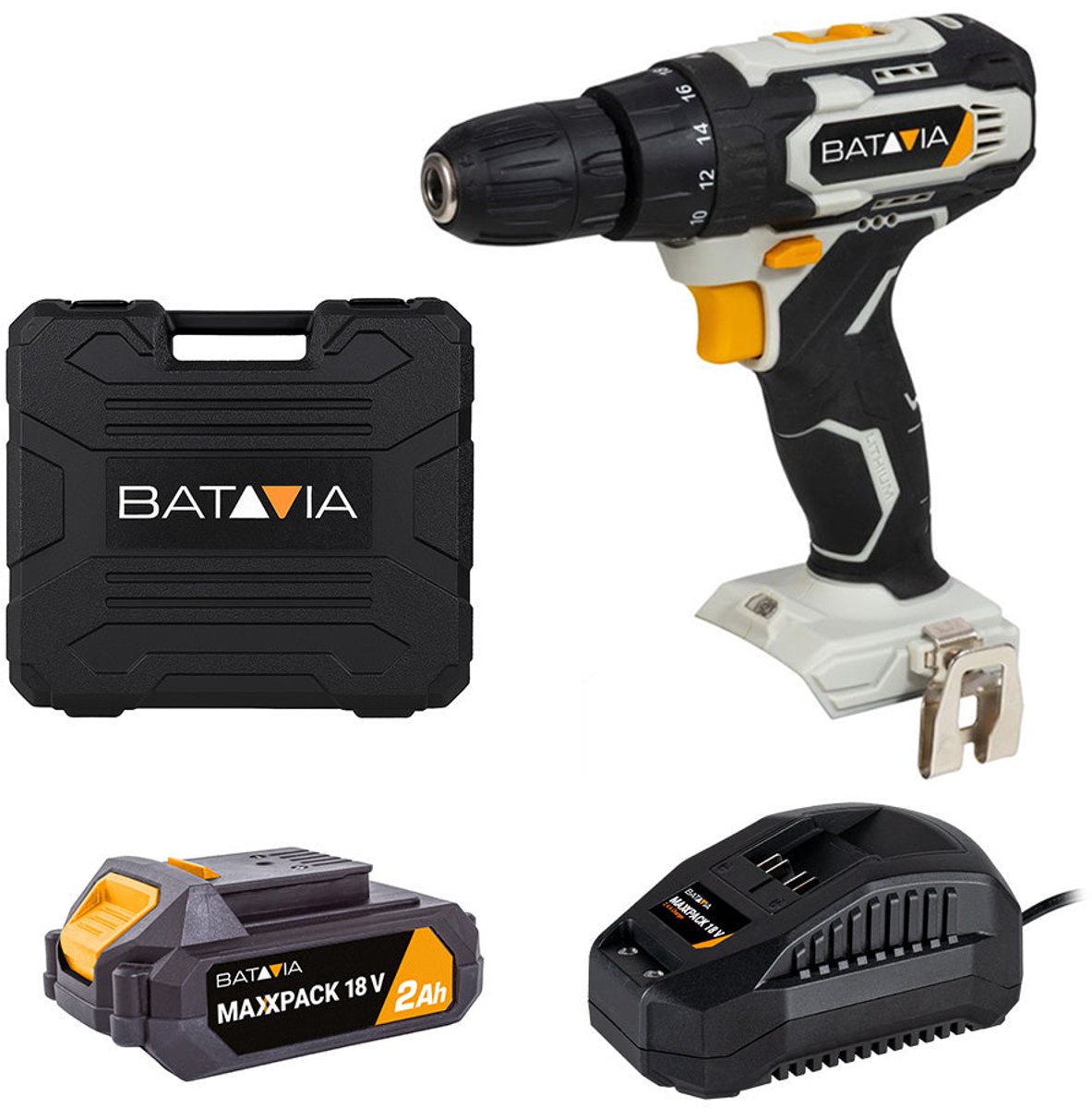 Batavia 18V Accu Boormachine Incl. 2.0Ah Accu & Lader
