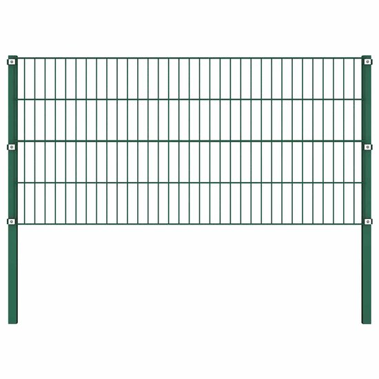 Panneau de clôture avec poteaux 1,7x0,8 m vert fer