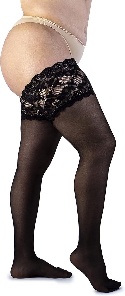 Opaalhouders met Hoge Ruche 30 Denier voor Dames Curvy Grote Maten