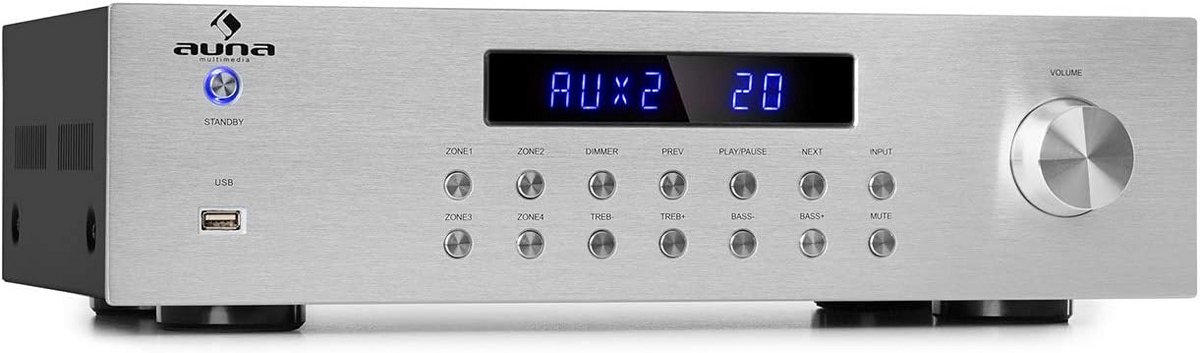HiFi Stereo Versterker met Bluetooth, DAB+/FM Radio, CD Speler en 4 Zones
