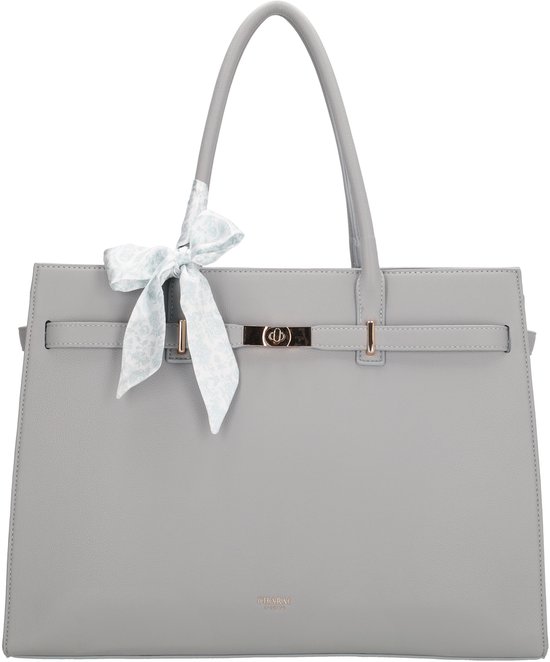 Charm London The Hamptons Laptoptas 15,6 Inch – Dames Schoudertas met Laptopvak, Verstelbare & Afneembare Schouderband - Lichtblauw